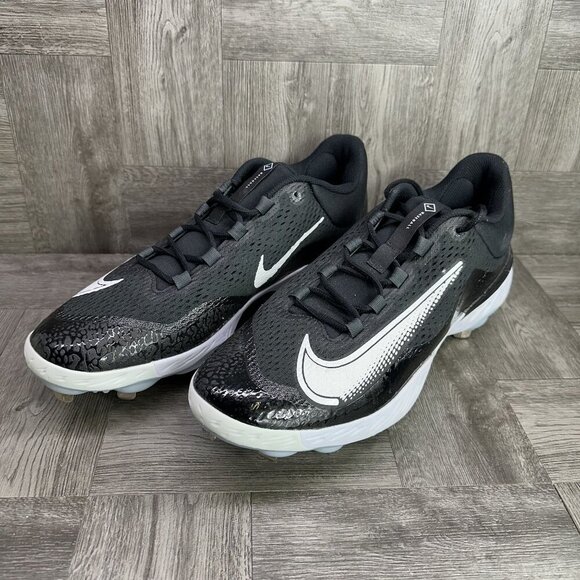 Nike Alpha Huarache Elite 4 Men's size 15 Black and White Metal Baseball Cleats - Picture 3 of 8